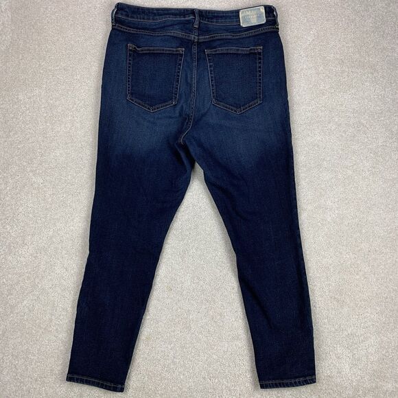 Everlane Jeans The Curvy High Rise Skinny Size 33 Crop Dark Wash Blue - Picture 4 of 13